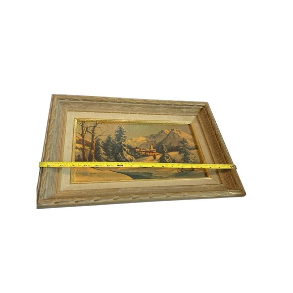 Vintage MCM turner wall accessory Church lithograph? print gold trim frame - Picture 4 of 7